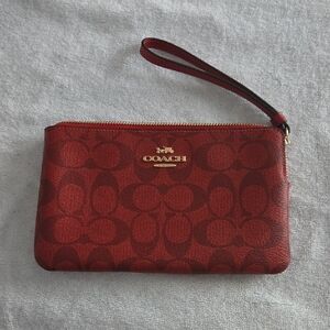 Coach Signature Red Wristlet